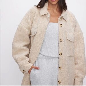 Good American Beige Teddy Jacket